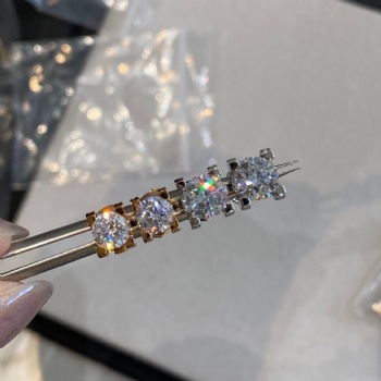 Men Women 18K Real Gold Solitaire Lab‑Grown Diamond Stud Earrings Friction Back 4‑Prong 6‑Prong Bull‑Head Setting Single Diamond Ear Jewelry