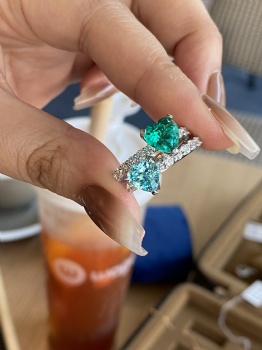 18K Gold Lab‑Grown Paraiba Heart‑Shaped Ring Neon Electric Blue Gemstone Engagement Proposal Ring